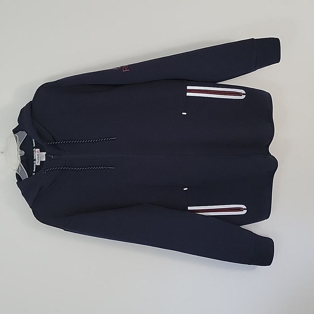 Reebok Dark Blue Hooded Fleece Jacket, Size X-Large